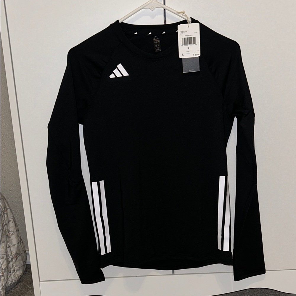 Adidas Black and White Long Sleeve Top